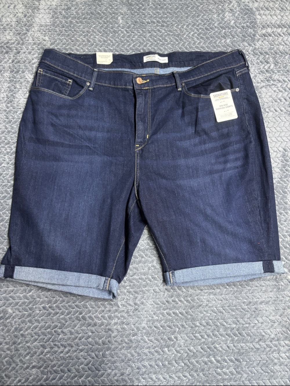 Signature by Levi Strauss Dark Indigo Denim Bermuda Shorts